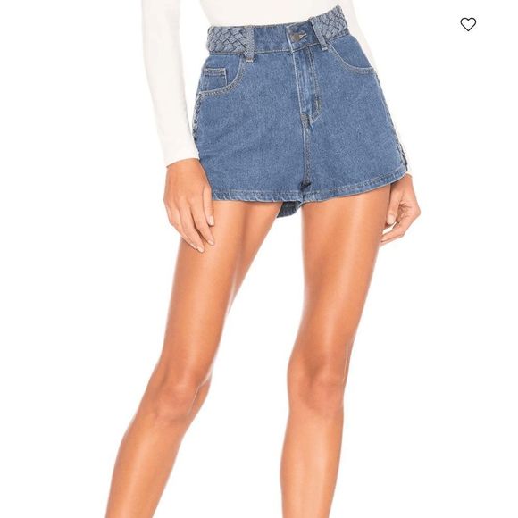 superdown Pants - NWT Superdown Angeline Braided Denim Shorts Size 26